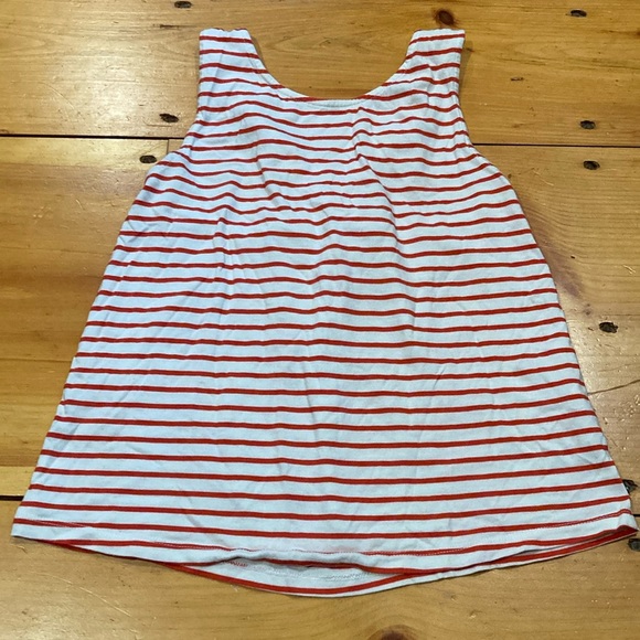 MINI BODEN 13-14 Strawberry Tart Red Stripe Gathered Cross-Back Tank Top - Picture 3 of 8